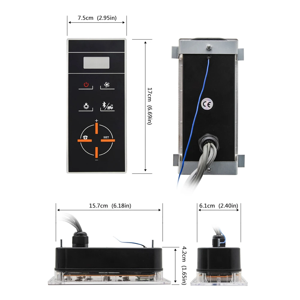 1Set (Pengontrol + Transformator + Kipas + Speaker + Lampu) Koneksi Telepon Bluetooth Panel LCD Tampilan Induksi Shower Cabin Radio Fm