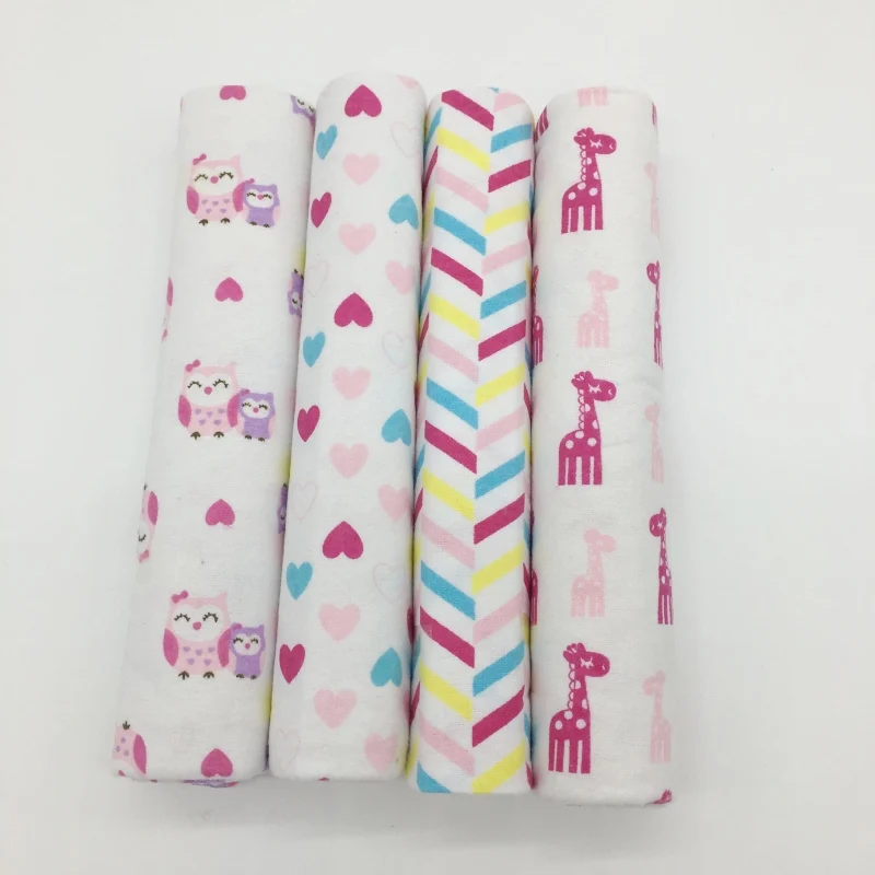 4 개/몫 코 튼 아기 담요 플란넬 아기 이불 신생아 다채로운 Cobertor 아기 Bedsheet Supersoft 담요 100x76cm 받기