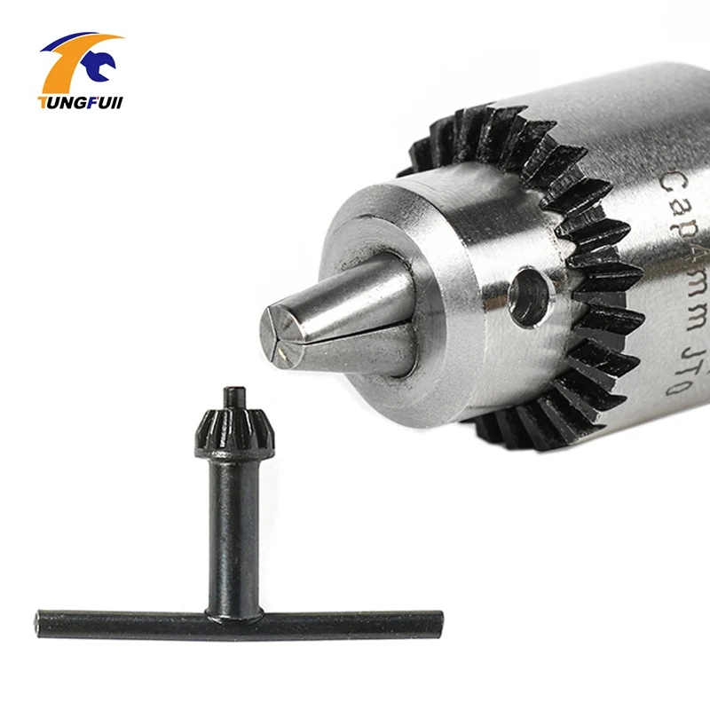 Tungfull Motor Bohrfutter 0,3–4 mm Jto Taper mit Bohrfutterschlüssel 3,17 mm Messing/5 mm Stahl Mini-Elektromotor Bohrfutter Klemmung