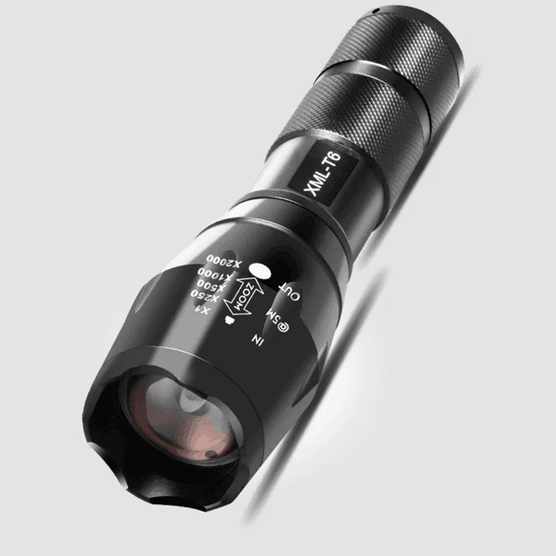 Đèn pin Led Siêu Sáng đèn pin T6 Cắm Trại 5 Chế Độ chuyển đổi 4000 LM Phóng To Xe Đạp sử dụng pin 18650