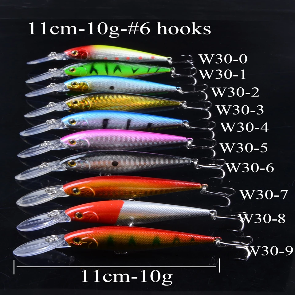 Señuelos artificiales de pesca, cebos artificiales para pececillos, Wobblers, aparejos de pesca falsos realistas, 50 colores, ojos 3D, 1 unidad