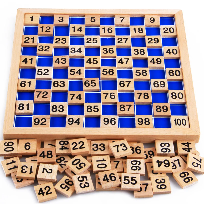 Montessori Chất Liệu Đồ Chơi Gỗ Giáo Dục 1-100 Chữ Số Nhận Thức Toán Đồ Chơi Giảng Dạy Logarit Phiên Bản Kid Đầu Học Tập Quà Tặng