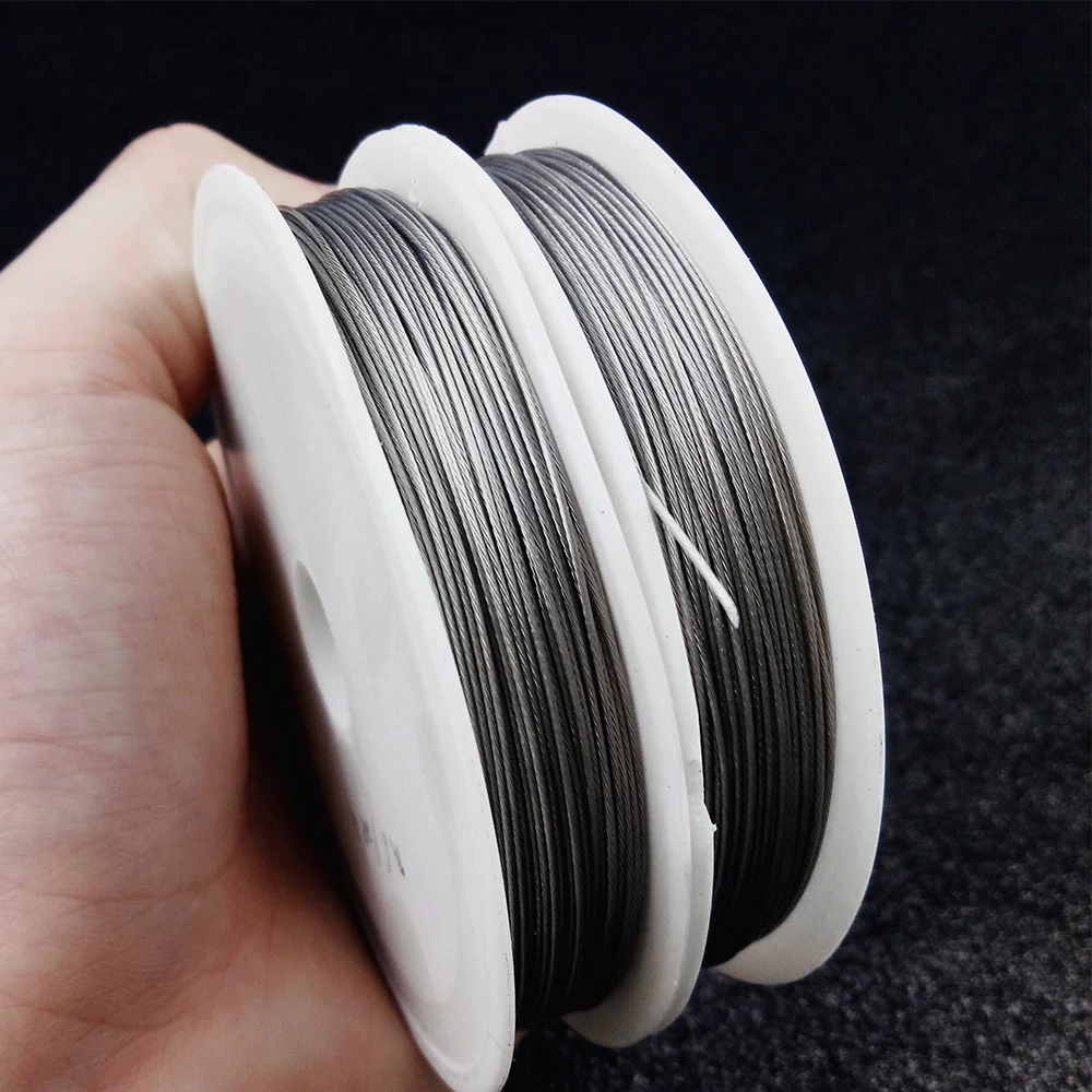 JHNBY 0.3~1.0mm Thin Stainless steel wire Beading Rope Cord Thread String For DIY Necklace Bracelets Jewelry Making DIY findings