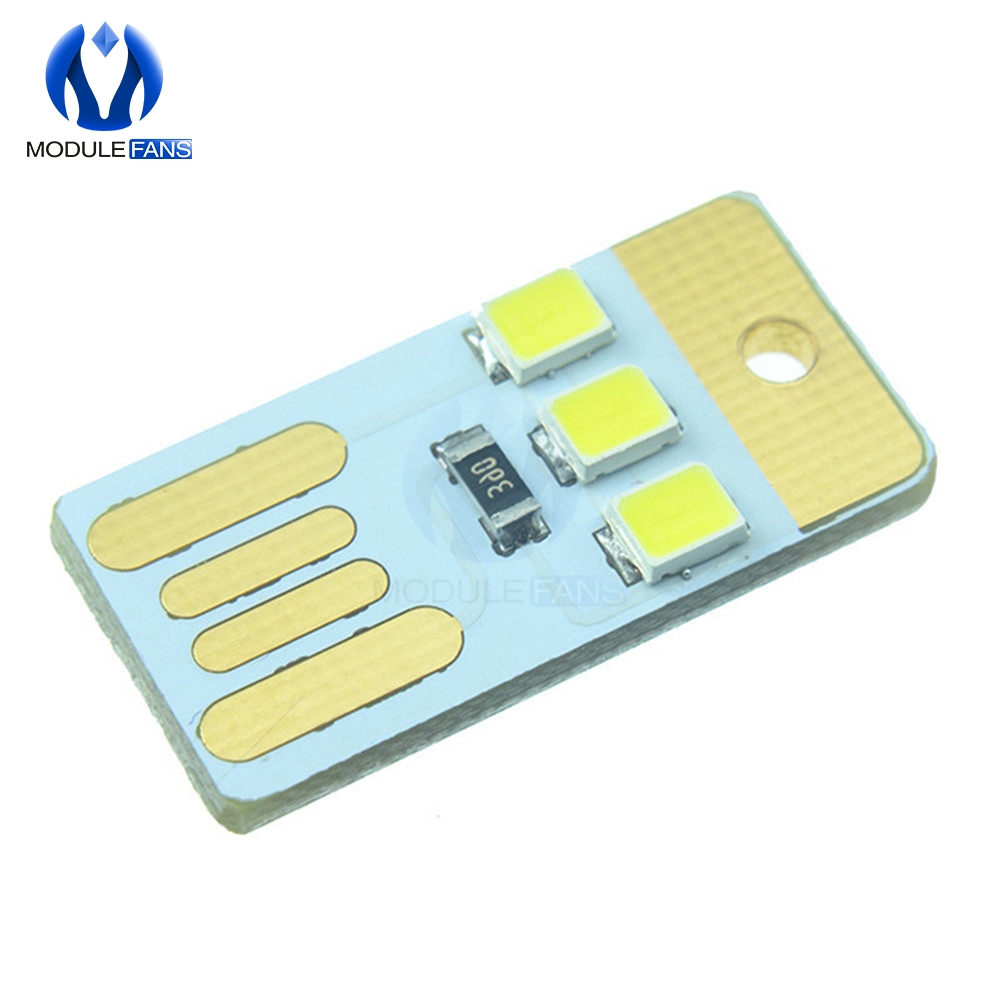 10PCS Mini Night USB LED Keychain Portable Power White Board Pocket Card Lamp Bulb LED