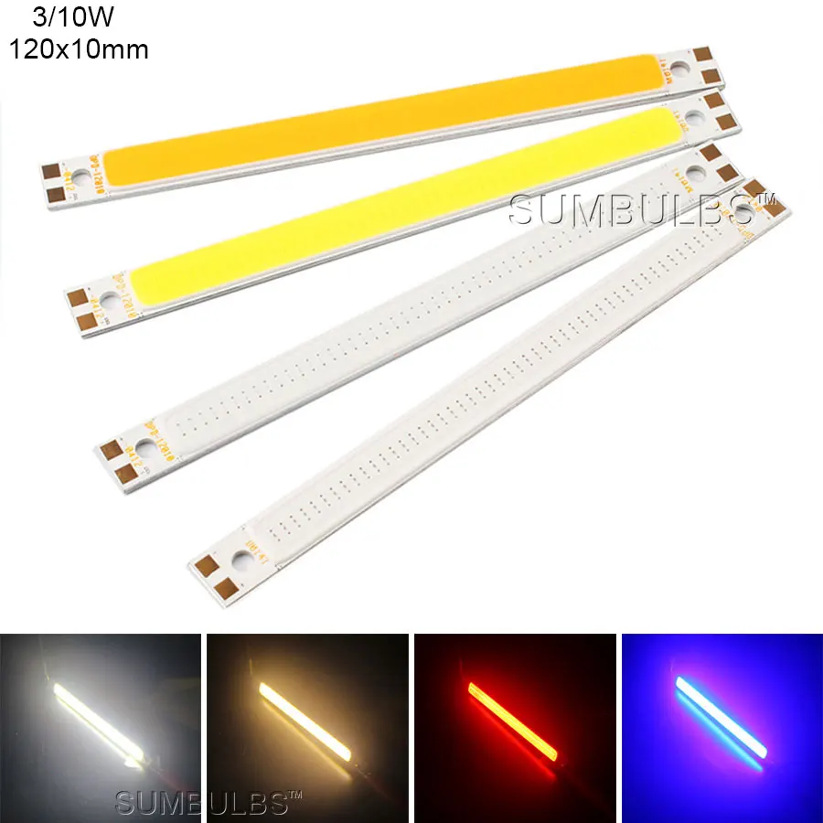 Sumbulbs 12V COB Bóng Đèn LED 2W-200W Trắng Xanh Đỏ Màu Tròn COB LED thanh Đèn Dây DC12V DIY Đèn Chip