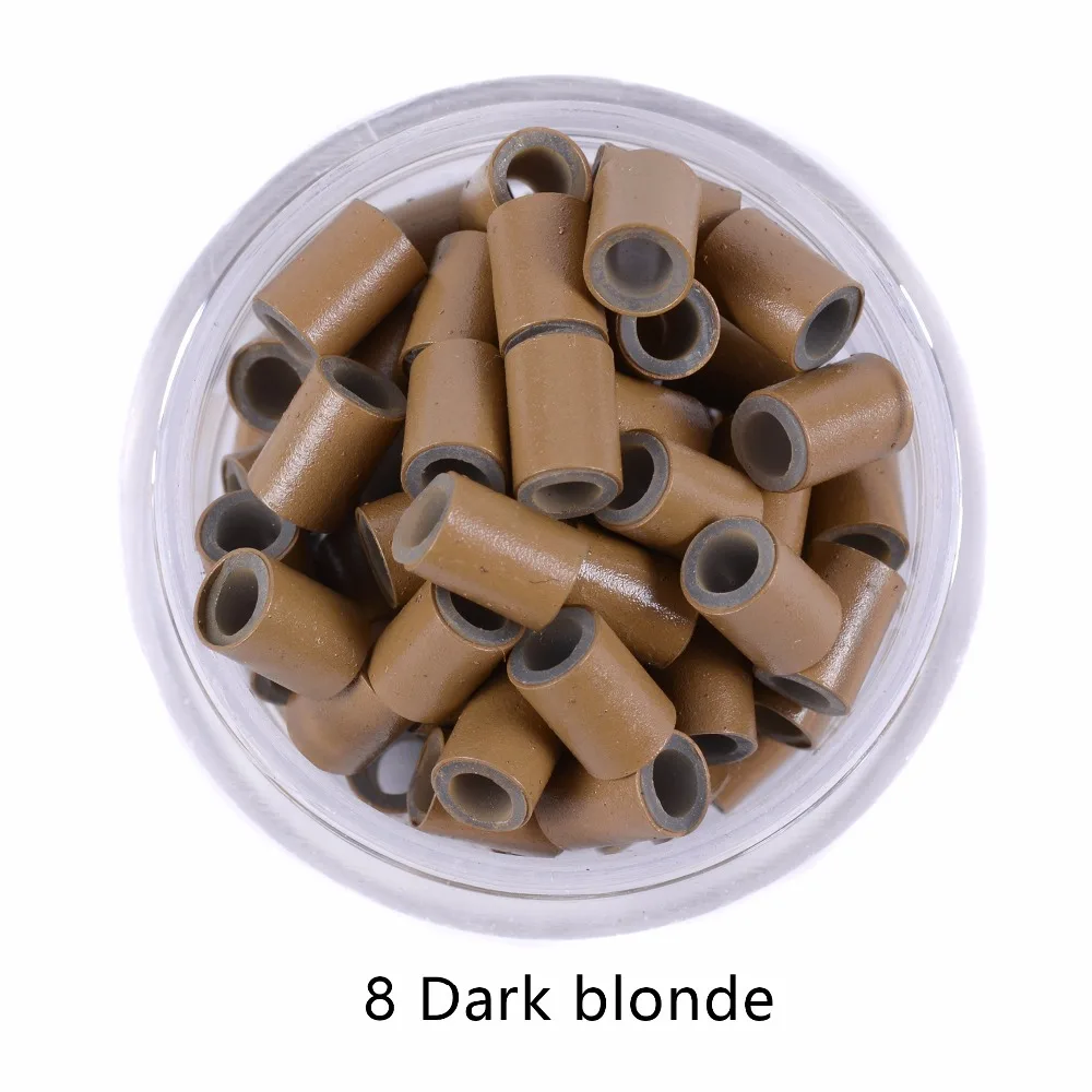 500 Chiếc 4.5Mm Lót Silicone Ống Đồng Microlinks Vòng Nhẫn Tóc Hạt Nhân Làm Tóc Bím Tóc Dụng Cụ