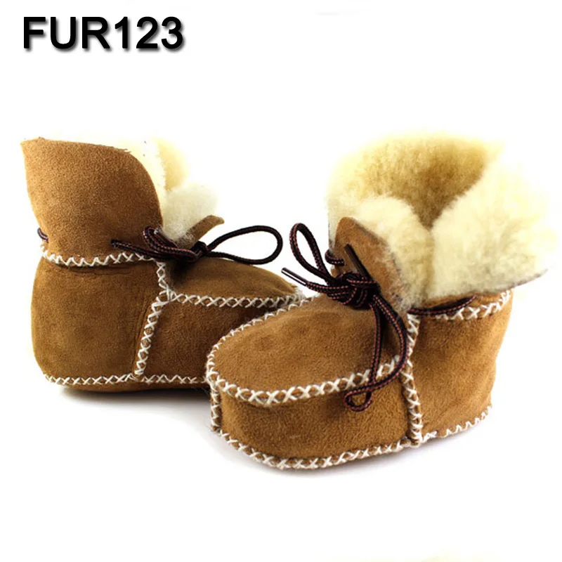 MPPM รองเท้าเด็กฤดูหนาวรองเท้าทารกรองเท้าอุ่นขนสัตว์เด็กทารก Booties หนังแกะของแท้หนังเด็กรองเท้า