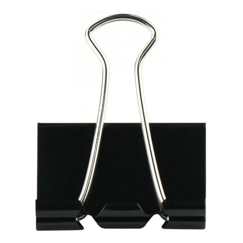 12Pcs 15/19/25/32/41/51mm Schwarz Metall Binder Clips Notizen Brief papier Clip Büro Versorgung Bindung Sicherung Schreibwaren Zubehör