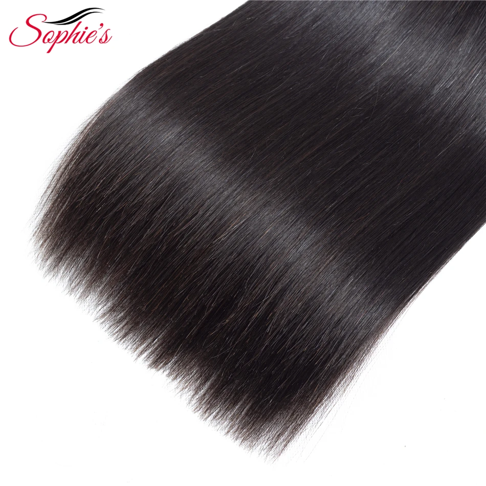 Sofie's-aplique de cabelo brasileiro liso, extensão de cabelo 100% humano, 1 pacote com 3 ou 4 mechas