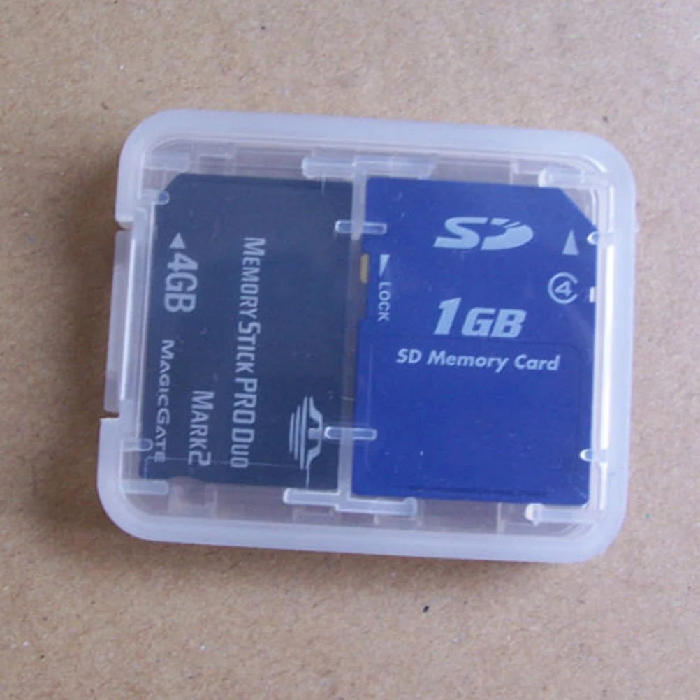 1 Máy Tính 8 Trong 1 Tấm Bảo Vệ Giá Đỡ Nhựa Trong Suốt Mini SD SDHC TF MS Lưu Trữ Thẻ Nhớ Hộp túi