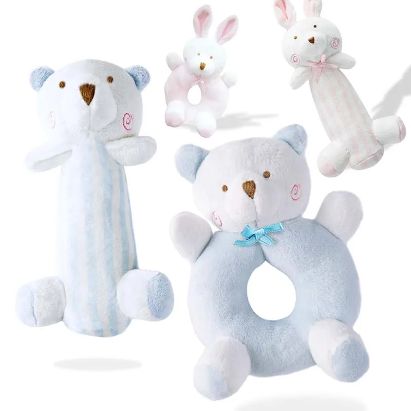 男の子と女の子のための動物の形をしたガラガラ,0〜12か月の赤ちゃんのためのぬいぐるみギフト