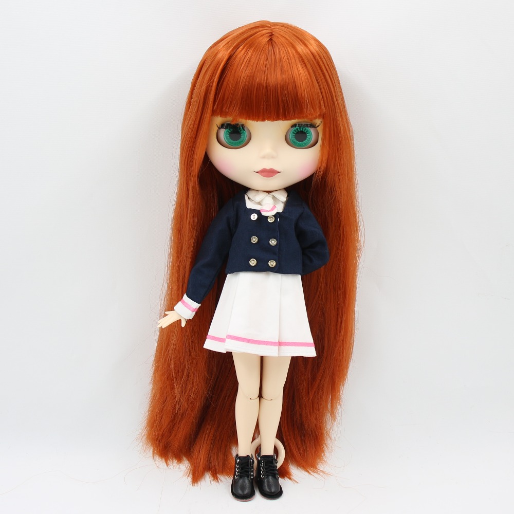 ICY DBS ブライス人形 1/6 bjd おもちゃ 30 センチメートル赤茶色の髪白い肌ジョイントボディマットフェイスガールギフト ob24 アニメ人形