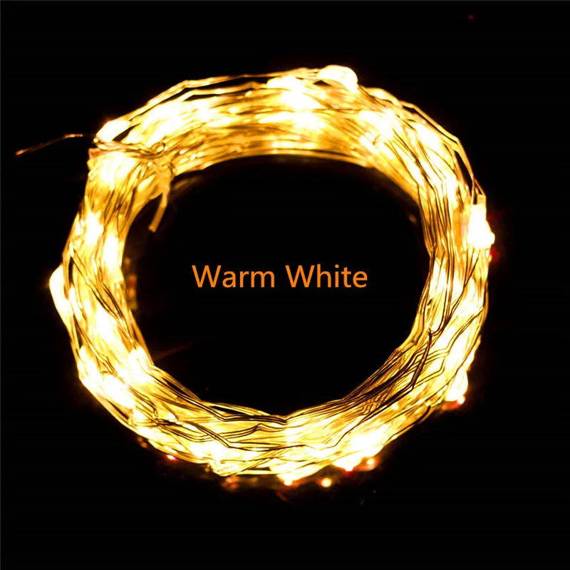 33ft/10 m Dây Đồng LED Lights Chuỗi 100 LEDs Mát Ấm trắng Màu Xanh Cổ Tích String Cho Giáng Sinh Wedding Party Trang Sức DC 12 V