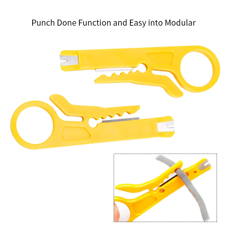 AMPCOM Mini Di Động Dây Vũ Nữ Thoát Y Cắt Tác Động Đấm Xuống Dụng Cụ 110 Lưỡi Dao cho Dây Mạng Cáp