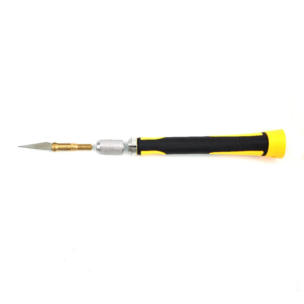 Chống Trơn Trượt Kim Loại Dao Mổ + 11 Chiếc SK5 Lưỡi Dao Khắc Gỗ Dao Trái Cây Thực Phẩm Thủ Công Điêu Khắc Khắc Dao Tay dụng Cụ WL-9302S