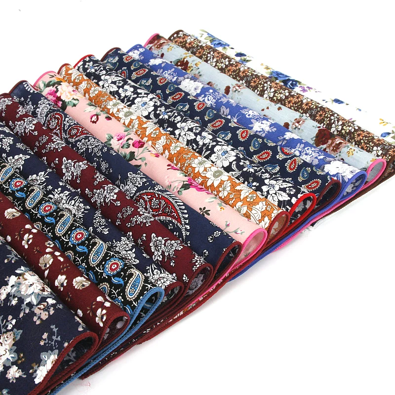 2018 ブランド新スタイルハンカチスカーフヴィンテージ綿ポケット Hankies 男性のポケット正方形のハンカチ花ペイズリーハンカチ