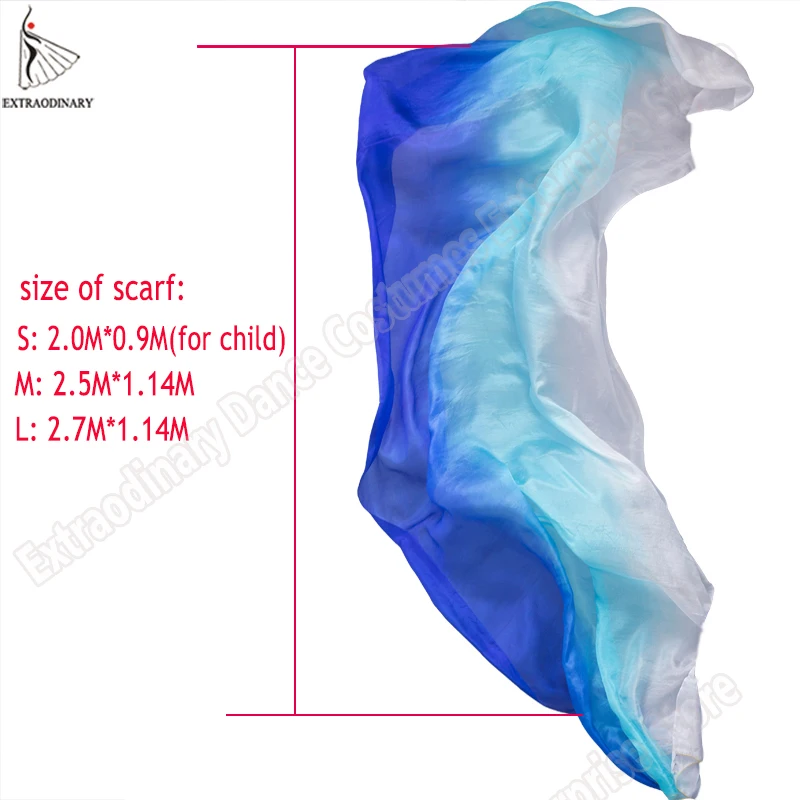 Múa Bụng Khăn Choàng Lụa Mạng Che Mặt Múa Bụng Che Khăn Choàng Nữ Nhẹ Tay Ném Khăn Quàng Khăn Choàng Gradient Lụa Vân Vũ Hiệu Suất