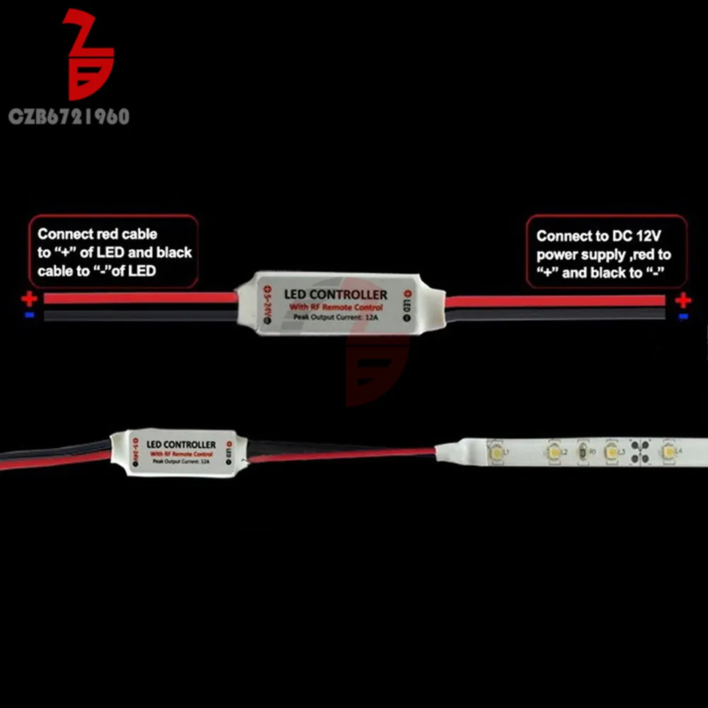 1 Bộ 12V RF Không Dây Điều Khiển Từ Xa Điều Khiển LED Đèn Mờ Cho 3528 2835 5050 Dây Đèn LED Ánh Sáng PWM tốc Độ Năng Động Tác Dụng