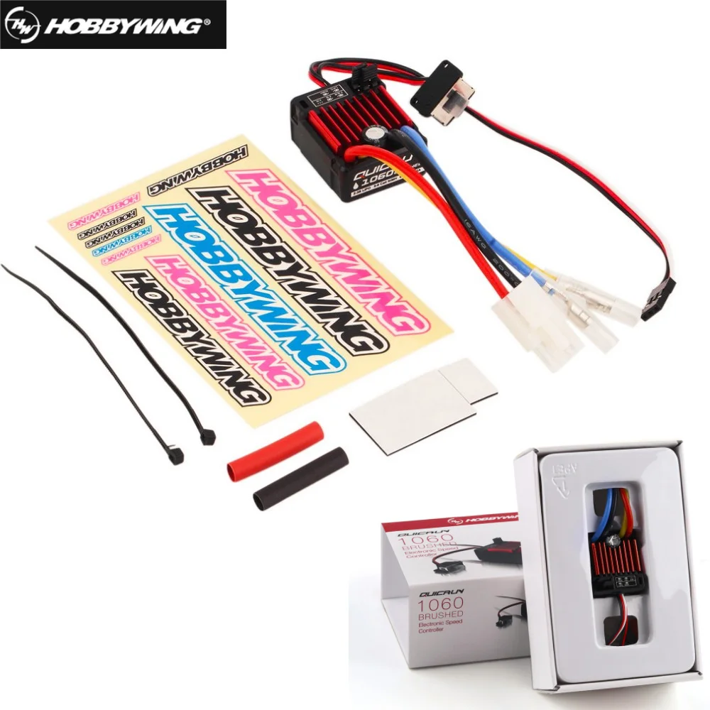 HobbyWing QuicRun 1060 60A Brushed Electronic Speed Controller ESC สําหรับ 1:10 RC รถกันน้ําสําหรับ RC รถ
