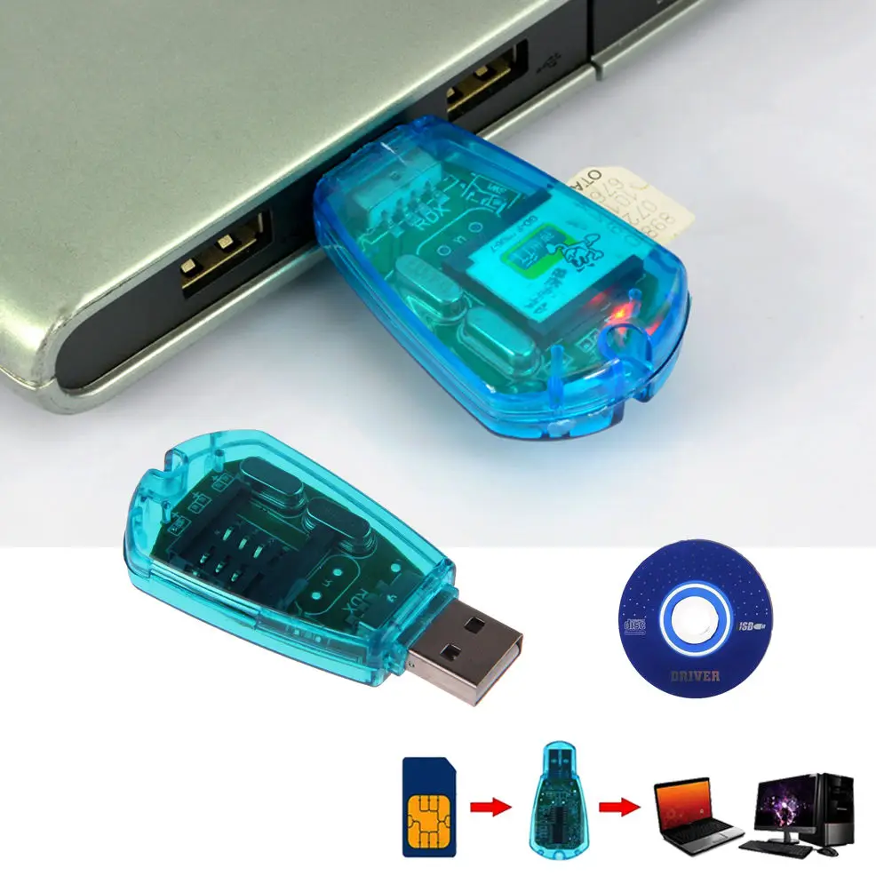 Czytnik kart sim USB Writer kopiarka kopiarka kopiarka kopia zapasowa wszystkie karty sim GSM 3G