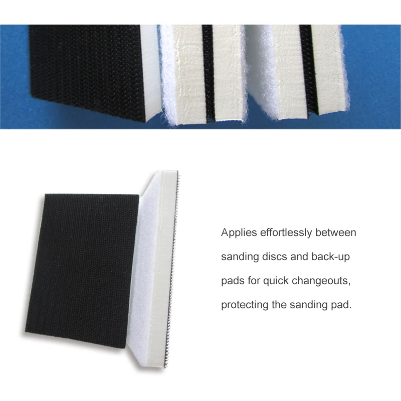 70*100mm Rectangle Soft Sponge Interface Pad Damping Pad for Sander Backing Pad Abrasive Tools Accessories - Hook and Loop