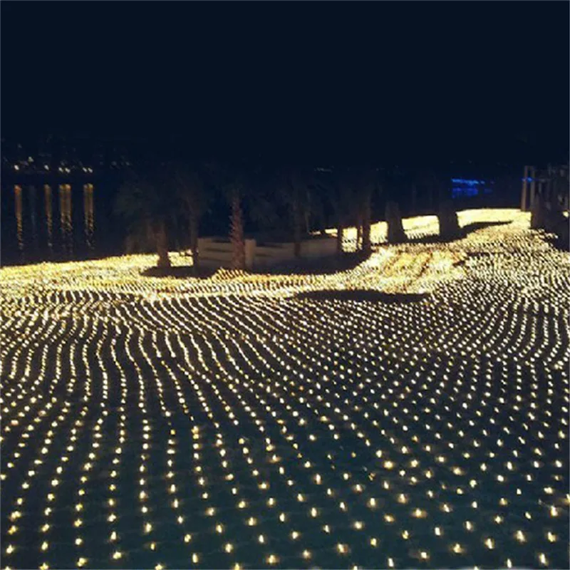 3M * 2M 1.5M * 1.5M LED Net Lights cortile impermeabile lampeggiante String Lights natale natale giardino esterno Patio fata decorazione