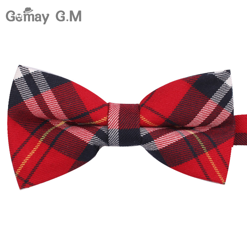 Neue Männer Mode Klassische Plaid Bowtie Krawatte Einstellbare Herren Fliege Polyester für hochzeit England stil krawatten
