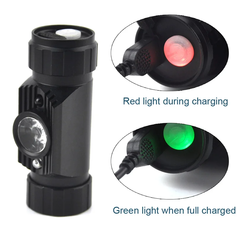 BORUiT-linterna frontal LED con Sensor IR, batería 18650, recargable por USB, resistente al agua, para trabajo, pesca, Camping