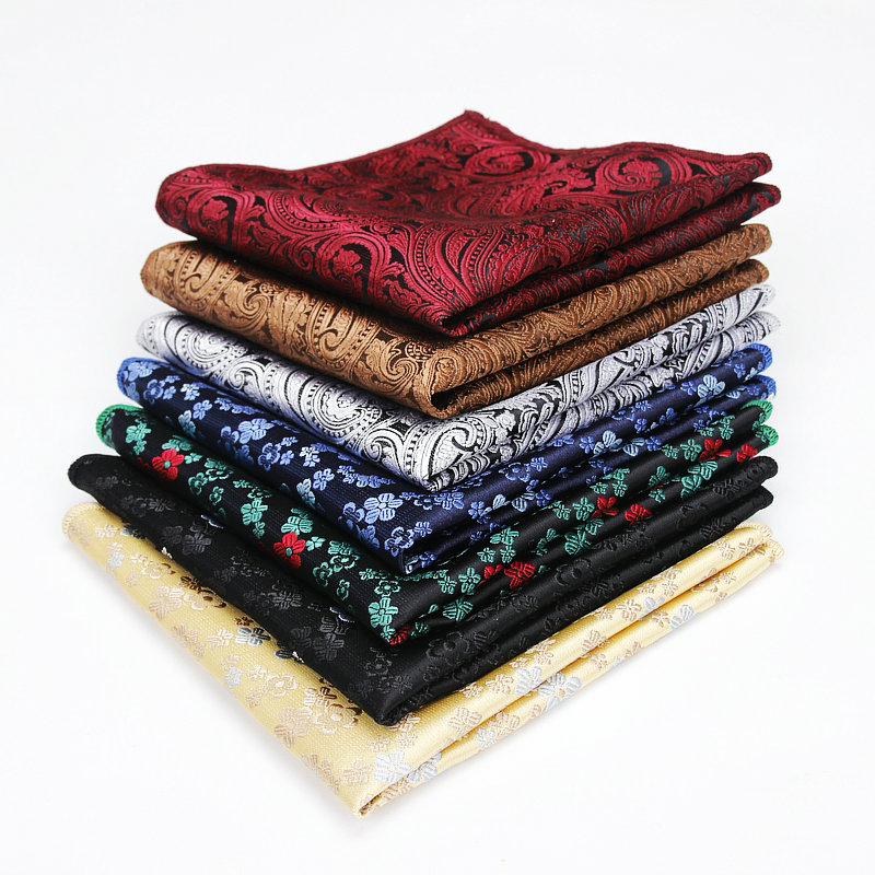 Носовой платок мужской, Шелковый, с цветочным узором