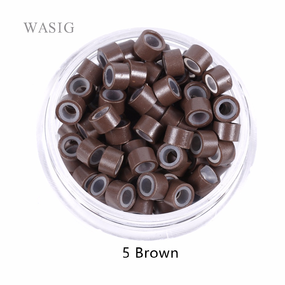 1000 Chiếc 4.5 Mm * 2.5 Mm * 3 Mm Silicone Micro Vòng/Liên Kết/Đính Hạt Làm Tóc Dụng Cụ 7 Màu Tùy Chọn
