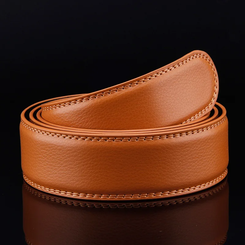 3.5 Cm Chiều Rộng Tự Động Dây Da Thật Cao Cấp Chính Hãng Thiết Kế Nam Thắt Lưng Sang Trọng Dây Lưng Không Khóa Trắng Đỏ màu Vàng
