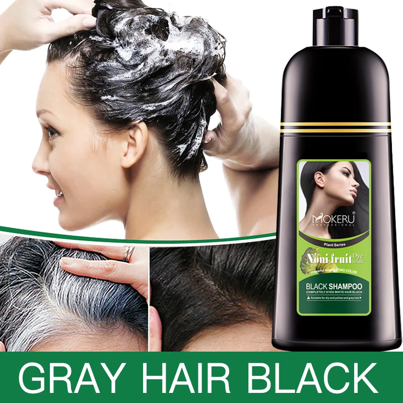 Mokeru Hữu Cơ Tự Nhiên Nhanh Tóc Chỉ 5 Phút Trái Nhàu (Noni) Vật Có Tinh Chất Đen Màu Tóc Nhuộm Dầu Gội Cho Bao Da Xám tóc Trắng