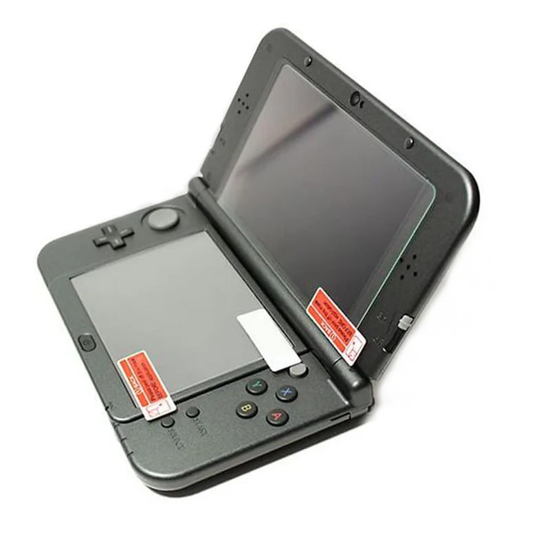 Protector de pantalla LCD de vidrio templado superior + película protectora de cubierta completa transparente de PET inferior para Nintendo New 3DS XL/LL 3DSXL/3dsll