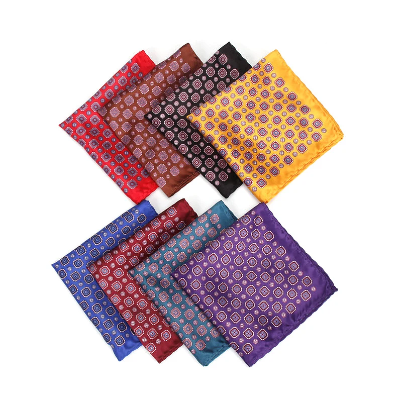 男性のブランドハンカチヴィンテージ幾何ポケット正方形ソフト Hankies ウェディングパーティービジネスシルクカラフルな胸タオルギフト海軍