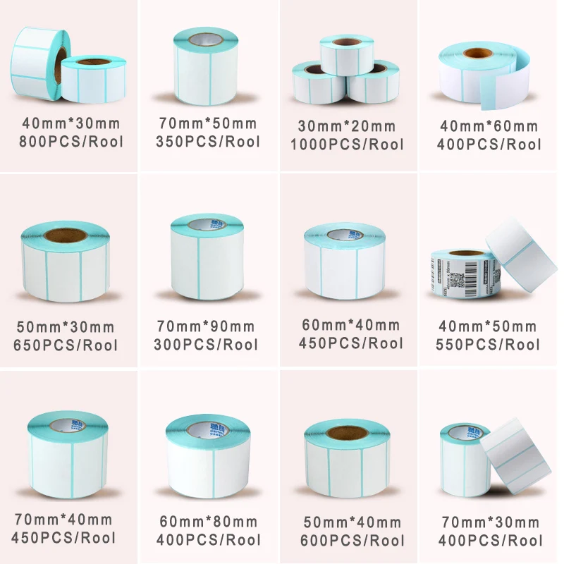 Keo Tản Nhiệt Nhãn Mã Vạch Giấy 50Mm Rộng Chiều Cao Khác Nhau Nhiệt Biến Quần Áo Giấy Nhãn Dán Mã Giấy