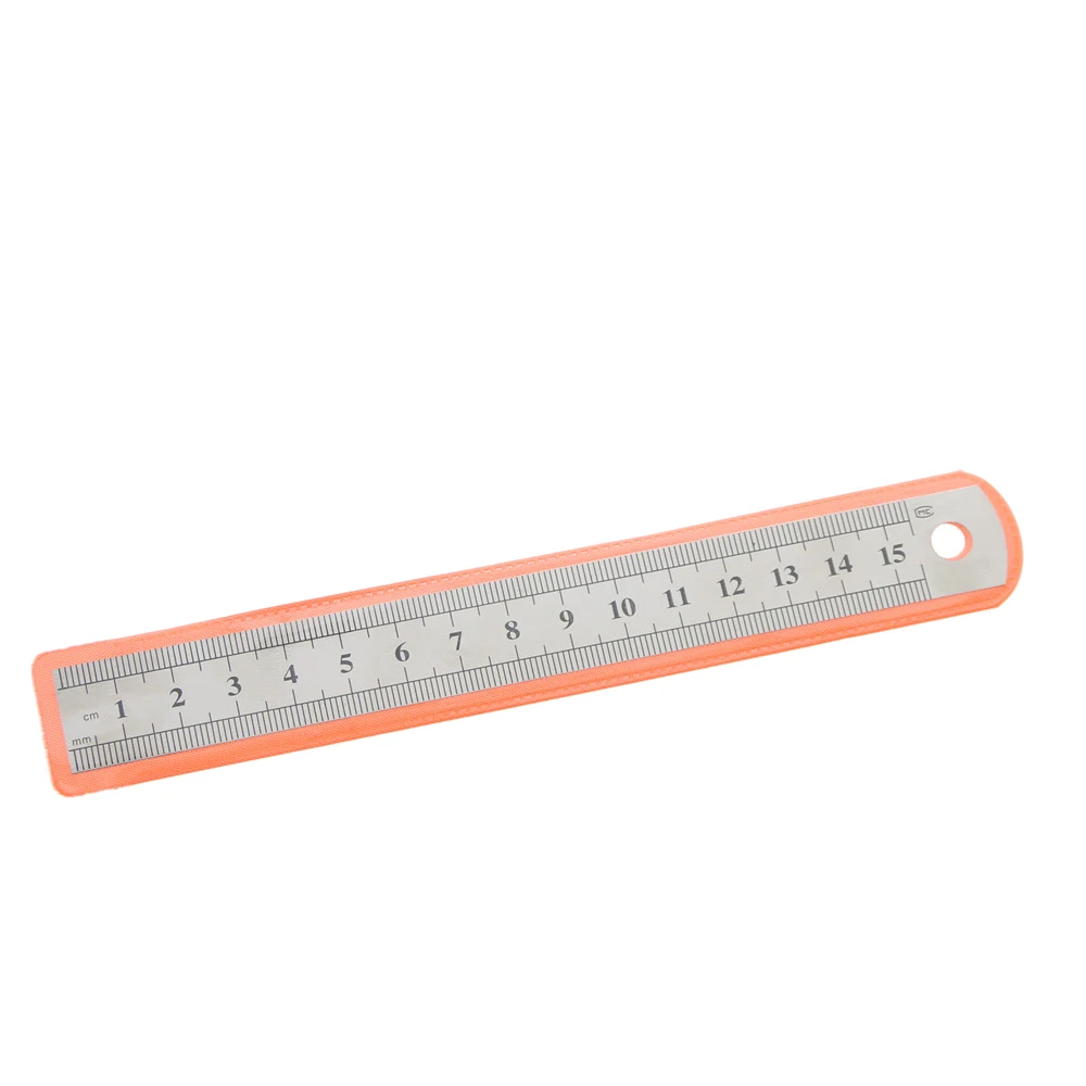 2 Chiếc 15Cm 6 Inch Thép Không Gỉ Kim Loại Thước Thẳng Chính Xác 2 Mặt Học Đồ Văn Phòng Soạn Thảo Tiếp Liệu