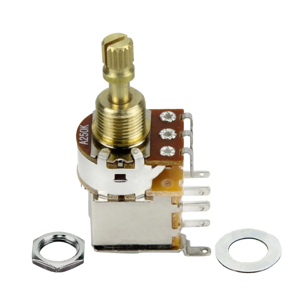 FLEOR 1 Đàn Guitar Chiết Áp Đẩy Đẩy Chiết Áp A250K / B250K /A500K/B500K Đồng Ngắn Chia Trục (không Kéo Nữa)