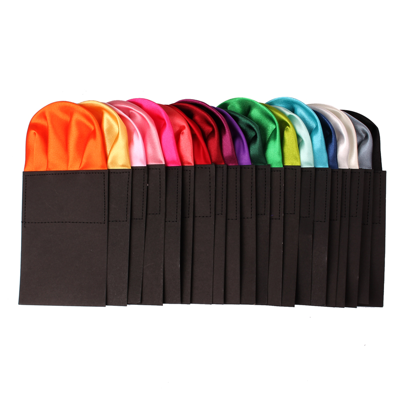 แฟชั่นผ้าไหมซาตินผ้าเช็ดหน้าสี Candy ชุดพ็อกเก็ตสแควร์สําหรับชายธุรกิจผ้าเช็ดตัว Hanky ชุดผ้าเช็ดปาก Hankies