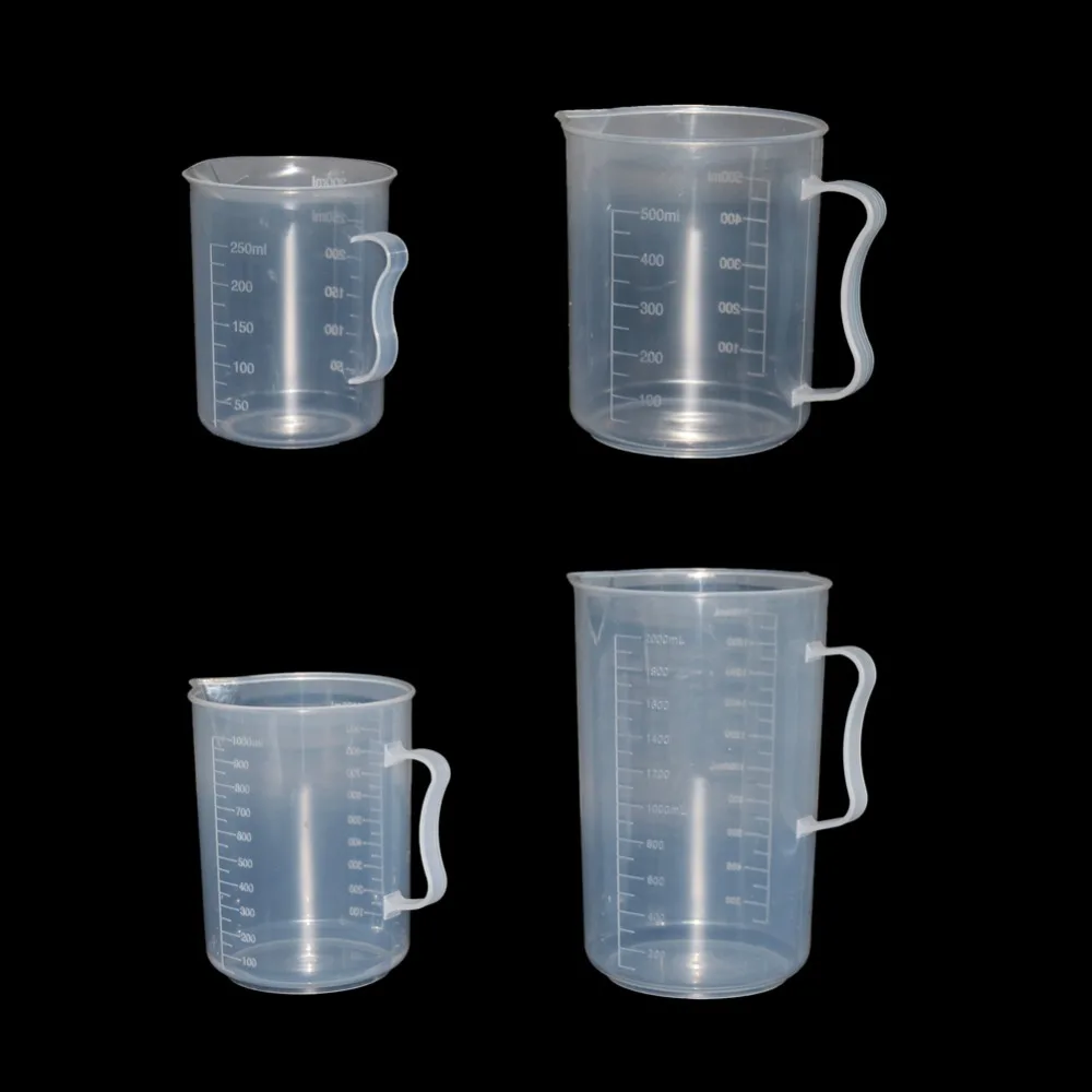 250/500/1000/2000ml Trasparente Cucina Laboratorio Misurino in plastica Contenitore volumetrico graduato Strumento 1 Pz