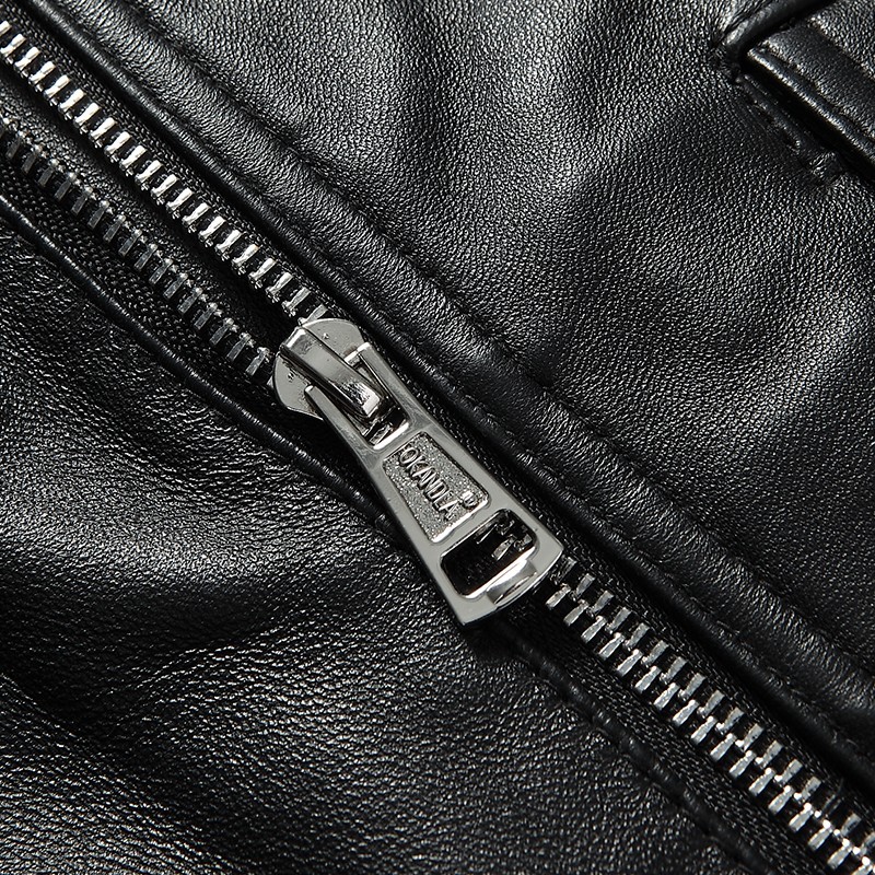 ฤดูใบไม้ผลิใหม่ผู้หญิงเซ็กซี่ปิดไหล่สั้น Sheepskin ของแท้หนัง SLIM FIT Punk Coat รถจักรยานยนต์จริงหนังแจ็คเก็ต 2XL