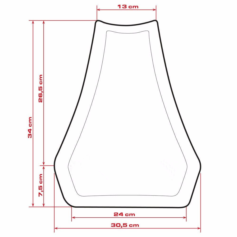 Almofada de assento de espuma para corrida de motocicleta, preta, universal, 15mm/20mm de espessura, para yamaha honda ducati