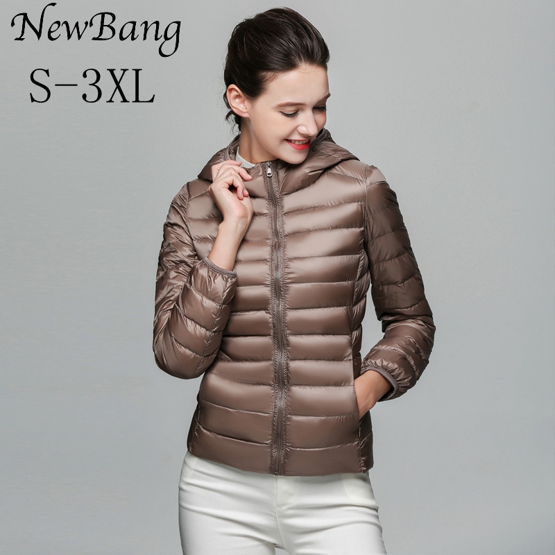 NewBang Merk vrouwen Donsjacks 90% Ultra Light Duck Down Vrouwen Lichtgewicht Jas Hooded Vrouwelijke Windbreaker Parka Plus Jassen