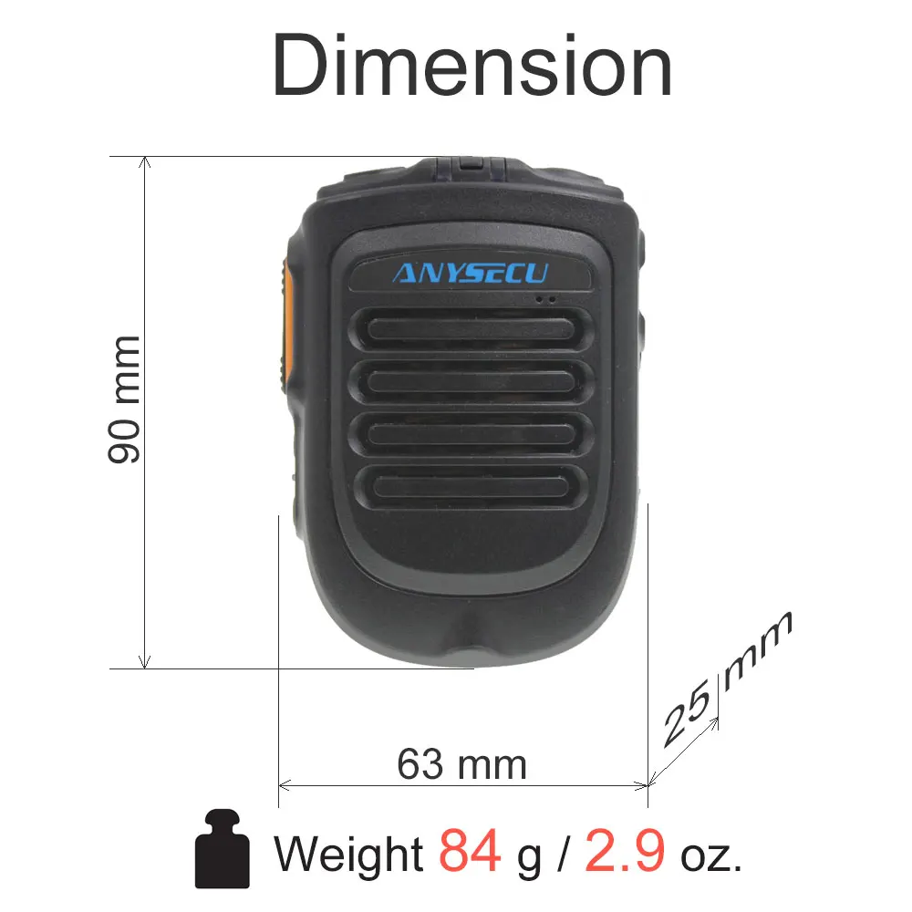 Micrófono inalámbrico BT4.2 ANYSECU B01 para Radio de red 3G 4G W7 W7plus Radio IP funciona con la aplicación REALPTT ZELLO