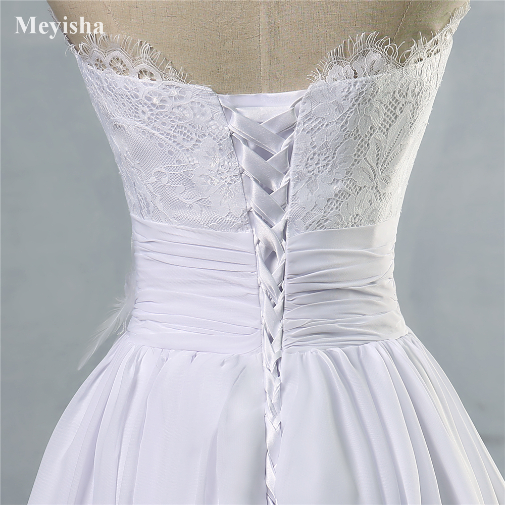 ZJ9016 Customized Sexy Strapless wedding dresses for women 2024 bride Summer Appliques Sleeveless Backless High Bridal Gown