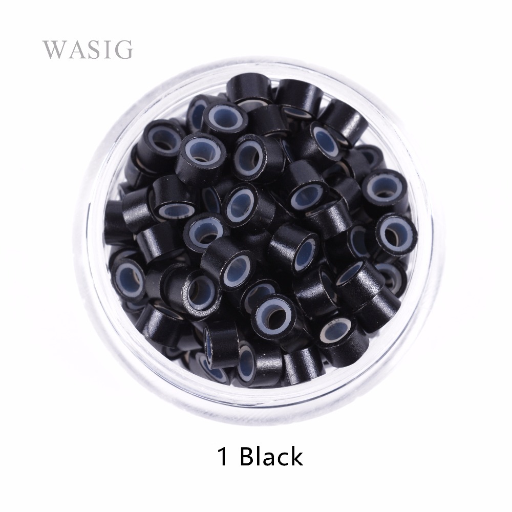 1000 Chiếc 4.5 Mm * 2.5 Mm * 3 Mm Silicone Micro Vòng/Liên Kết/Đính Hạt Làm Tóc Dụng Cụ 7 Màu Tùy Chọn