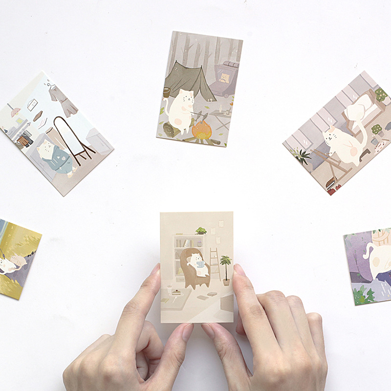 28 Blatt/Set „Lovely Cat Daily Life“ Mini-Lomo-Grußkarte, Postkarte/Wunschkarte/Weihnachts- und Neujahrsgeschenke