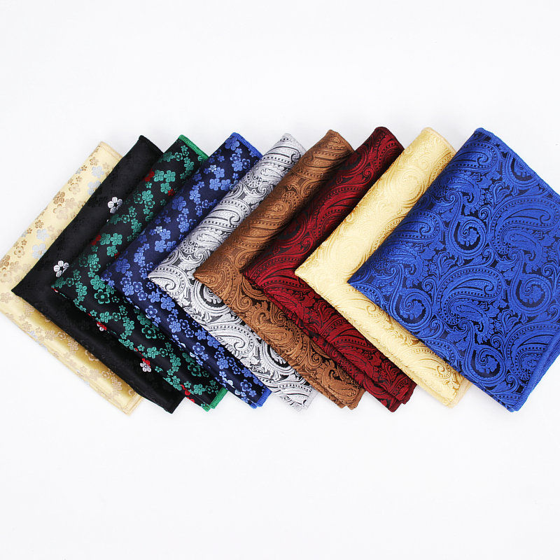 Носовой платок мужской, Шелковый, с цветочным узором