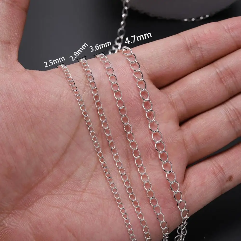 5 Mét/lô 2.5 2.8 3.6 4.8 Mm Mở Liên Kết Vòng Mở Rộng Nối Dài Vòng Cổ Dây Chuyền Đuôi Mở Rộng Dây Chuyền Trang Sức làm Cho Vật Dụng