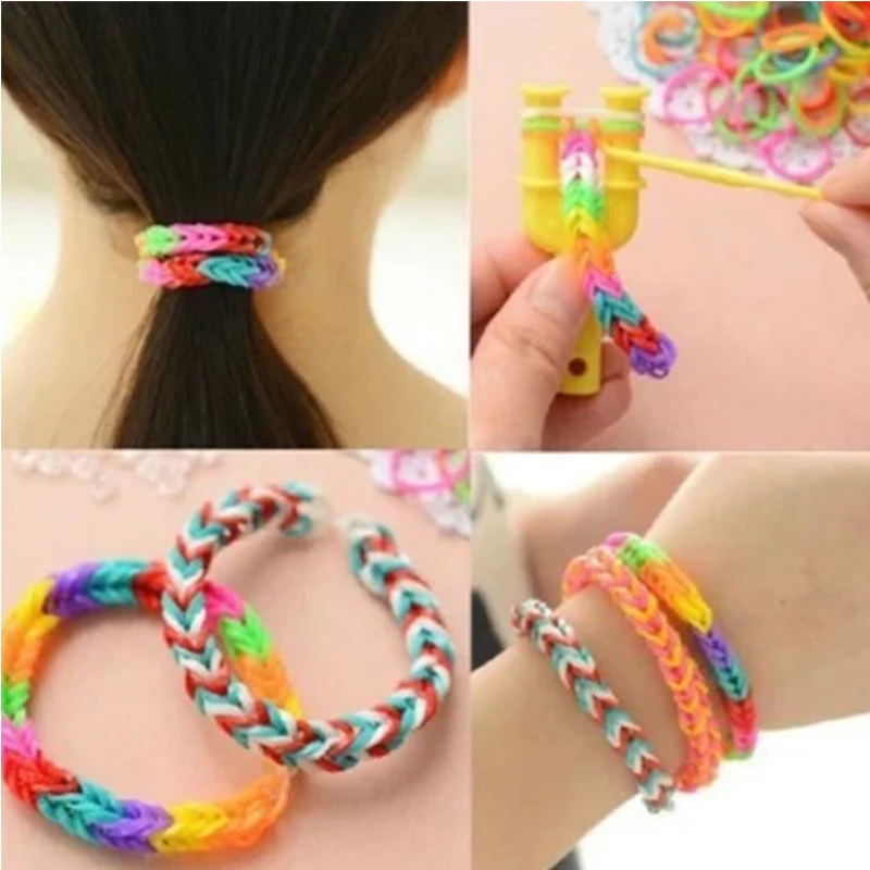 ของเล่น DIY ยางสร้อยข้อมือสําหรับเด็กหรือผมยาง Loom Bands เติมยาง band Make สร้อยข้อมือ DIY คริสต์มาส 2019 ของขวัญ