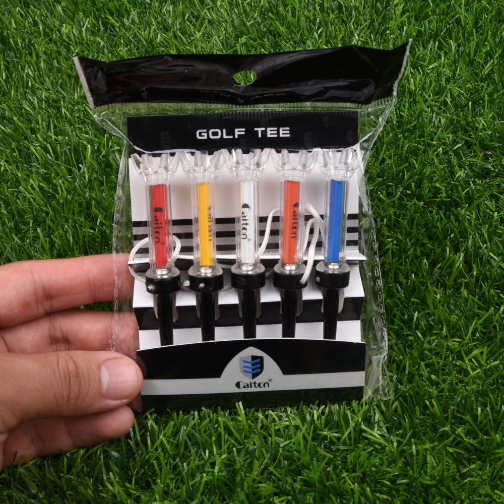 79mm/90mm  5pcs/set golf Tees With Original package Plastic Step Down Golf Ball tee Holder Local Ret Golf Training Practice tees